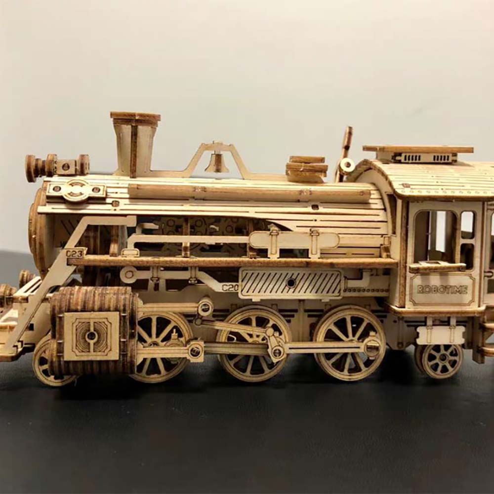 Steam Train Model DIY 3D Wooden Puzzle Building Kits Assembly Toy
