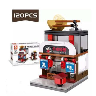 City Street View Ajisen Ramen Shop Model Children Toy Building Blocks - Toysoff.com