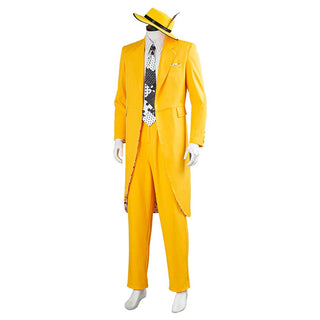 The Mask Jim Carrey Yellow Suit Cosplay Costume Halloween Carnival Suit