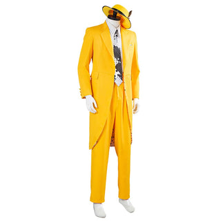 The Mask Jim Carrey Yellow Suit Cosplay Costume Halloween Carnival Suit