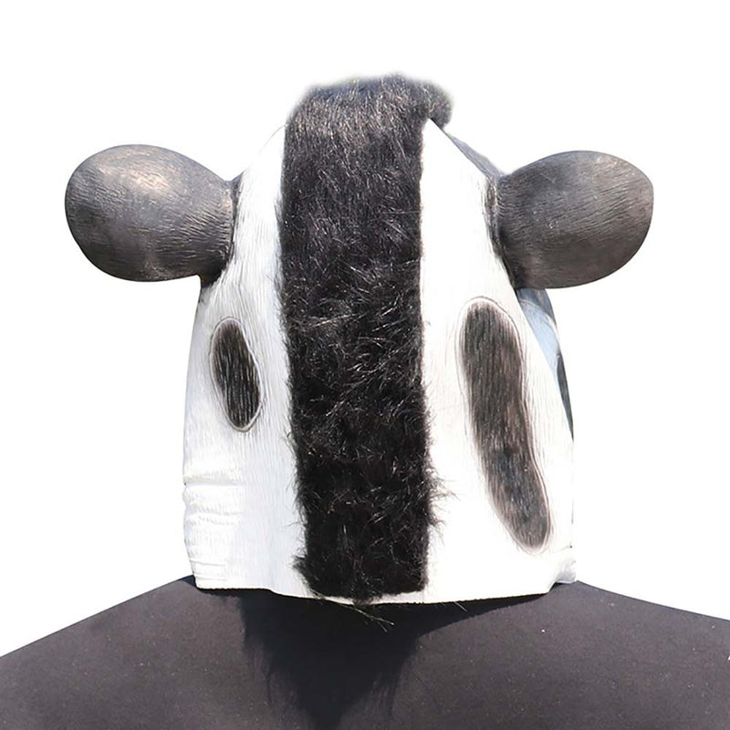 Animal Black Cow Face Mask Halloween Full Head Cosplay Prop