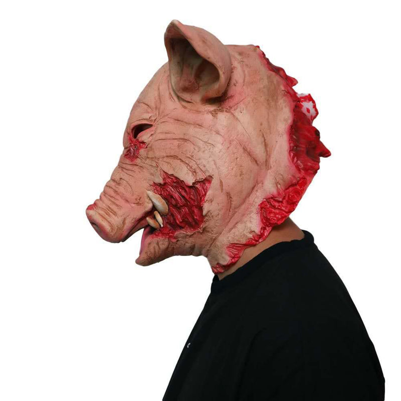 Horror Pig Mask Halloween Evil Full Head Animal Prop