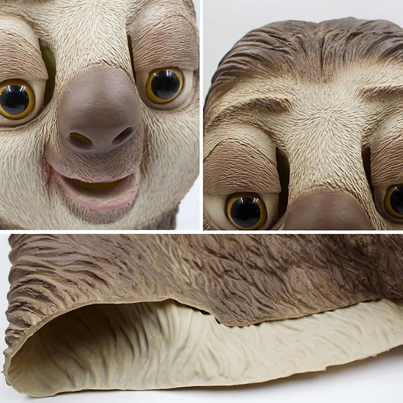 Animal Sloth Mask Novelty Halloween Party Full Head Cute Prop