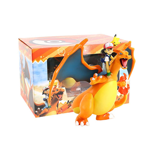 Anime Cartoon Monsters Ash Ketchum Satoshi Charizard Action Figure Toy