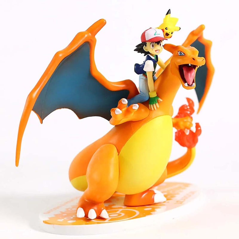 Anime Cartoon Monsters Ash Ketchum Satoshi Charizard Action Figure Toy