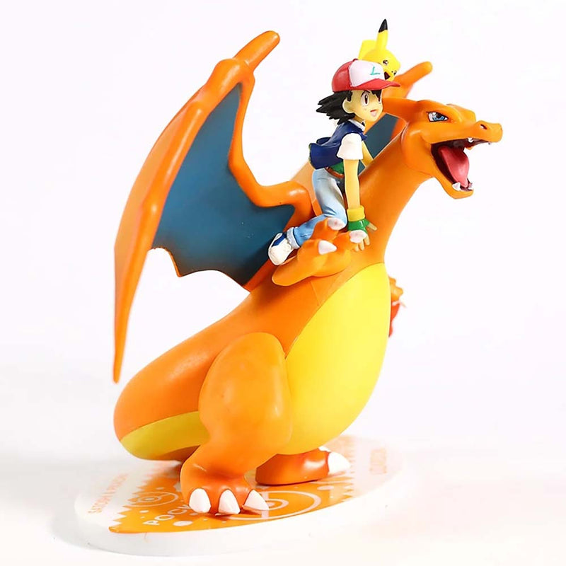 Anime Cartoon Monsters Ash Ketchum Satoshi Charizard Action Figure Toy