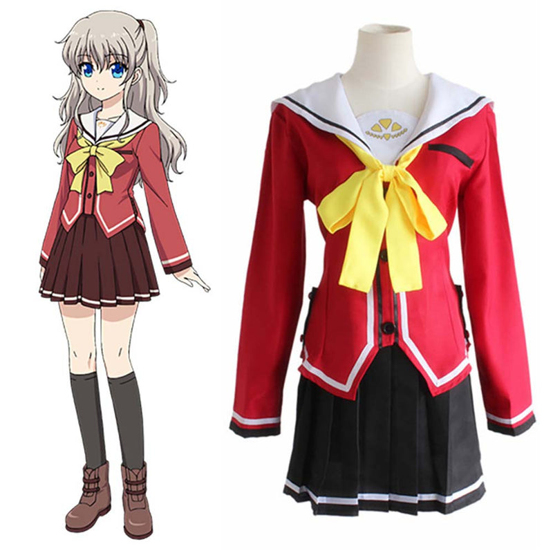 Anime Charlotte Tomori Nao School Uniform Cosplay Costumes Full Set Sailor Suit - Toysoff.com