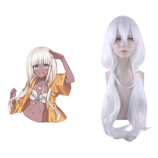 Anime Danganronpa Angie Yonaga Cosplay Wig Party Cool White Hair