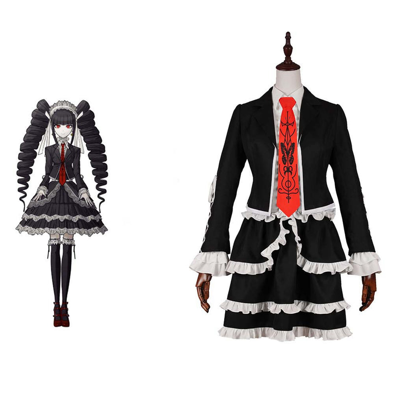 Anime Danganronpa Celestia Ludenberg Cosplay Costume Halloween Dress Suit Uniform