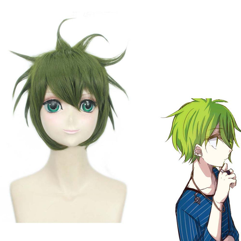 Anime Danganronpa V3 Rantaro Amami Cosplay Wig Green Short Hair