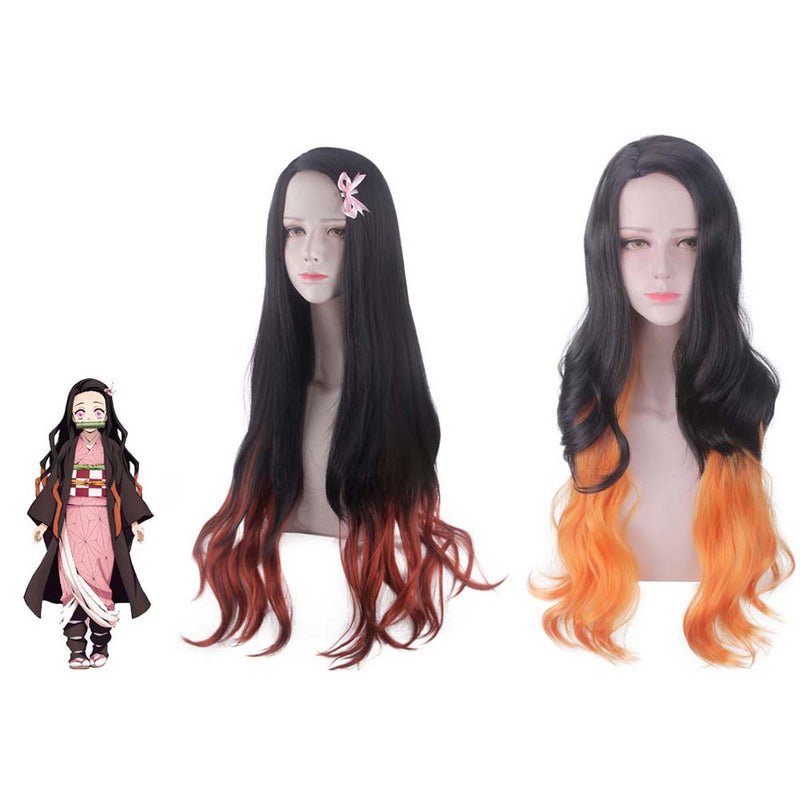 Anime Demon Slayer Kimetsu no Yaiba Kamado Nezuko Cosplay Wig