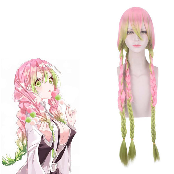 Anime Demon Slayer Kimetsu no Yaiba Kanroji Mitsuri Cosplay Wig