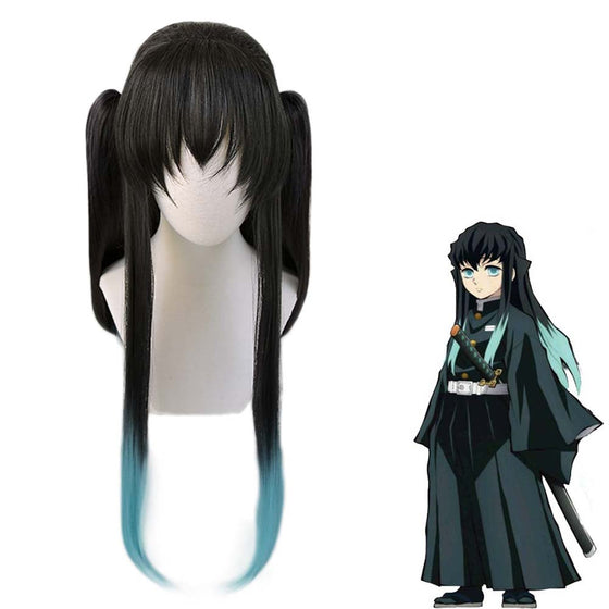 Anime Demon Slayer Kimetsu no Yaiba Tokitou Muichirou Cosplay Wig