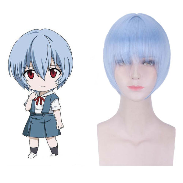 Anime EVA Ayanami Rei Cosplay Wig Party Cute Short Hair