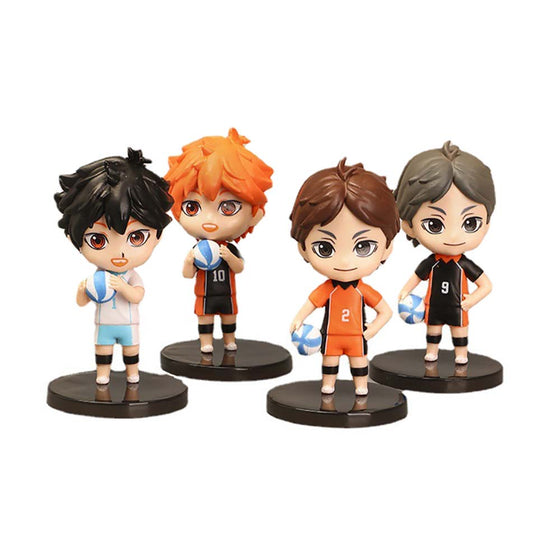 Anime Haikyuu Boy Mini Action Figure Toy 4pcs 9cm