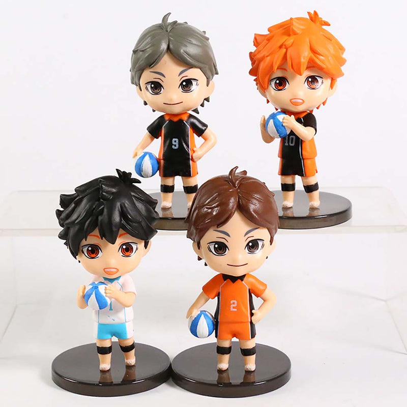 Anime Haikyuu Boy Mini Action Figure Toy 4pcs 9cm