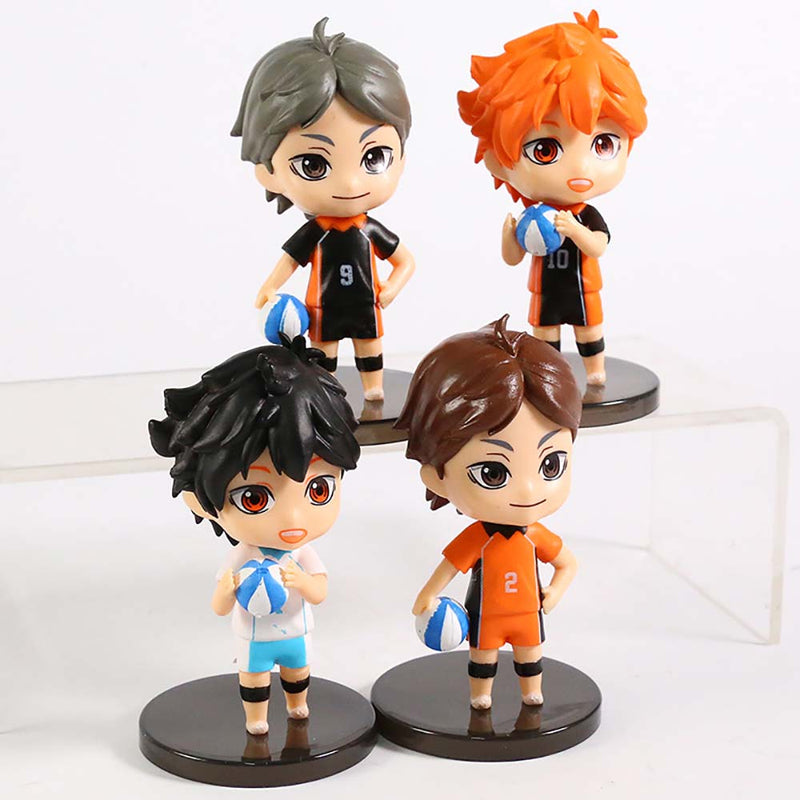 Anime Haikyuu Boy Mini Action Figure Toy 4pcs 9cm