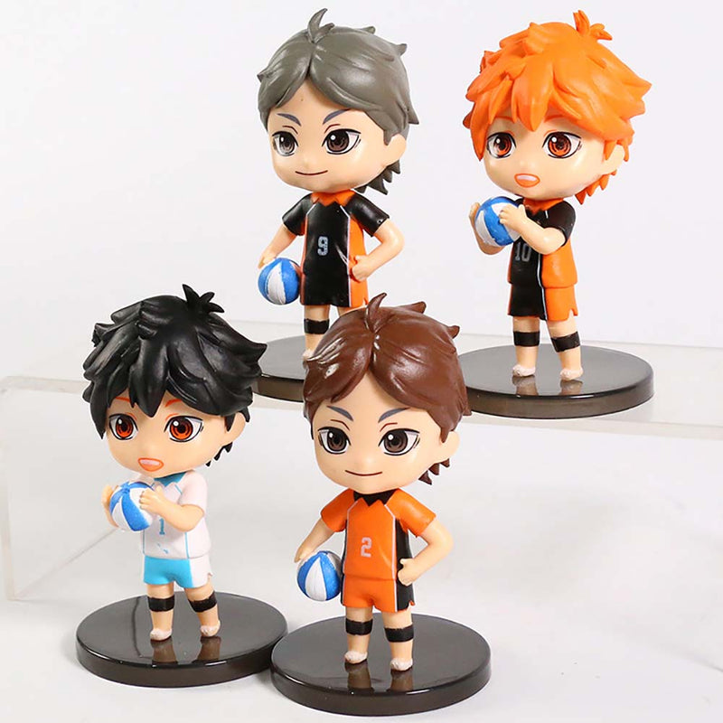 Anime Haikyuu Boy Mini Action Figure Toy 4pcs 9cm