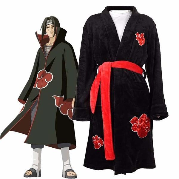 Anime Naruto Uchiha Itachi Cosplay Costume Kimono Robe Adult Sleepwear