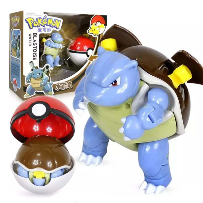 Anime Pokemon Ball Blastoise Figure Model Handmade Deformation Suit Toys