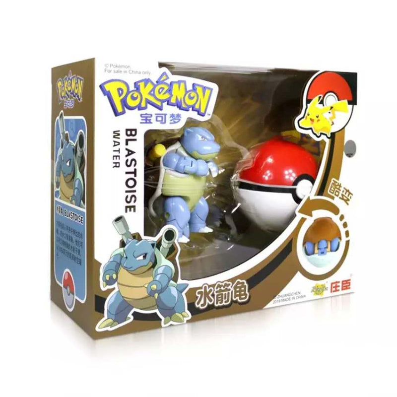 Anime Pokemon Ball Blastoise Figure Model Handmade Deformation Suit Toys