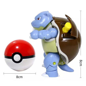 Anime Pokemon Ball Blastoise Figure Model Handmade Deformation Suit Toys