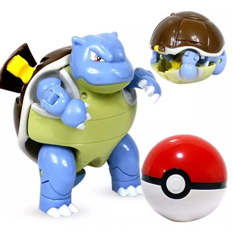 Anime Pokemon Ball Blastoise Figure Model Handmade Deformation Suit Toys