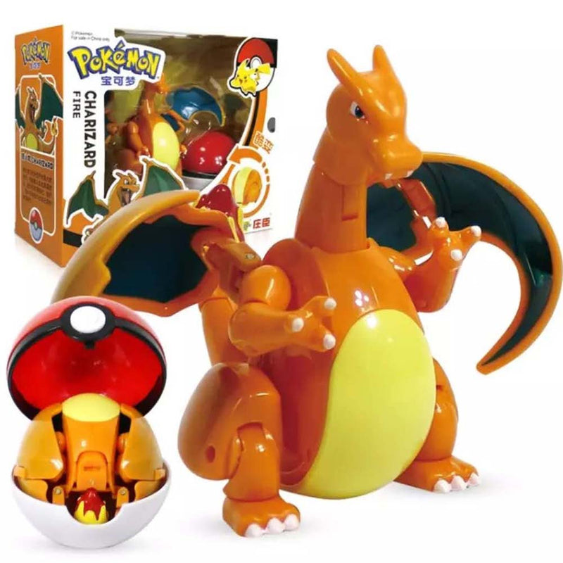 Anime Pokemon Ball Charizard Figure Model Handmade Deformation Suit Toys