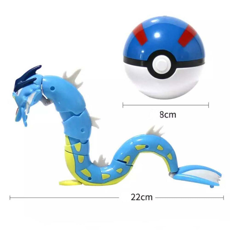 Anime Pokemon Ball Gyarados Figure Model Handmade Deformation Suit Toys