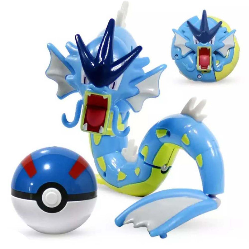 Anime Pokemon Ball Gyarados Figure Model Handmade Deformation Suit Toys