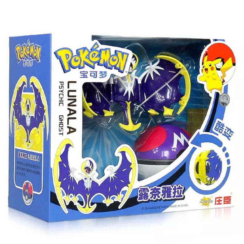 Anime Pokemon Ball Lunala Figure Model Handmade Deformation Suit Toys