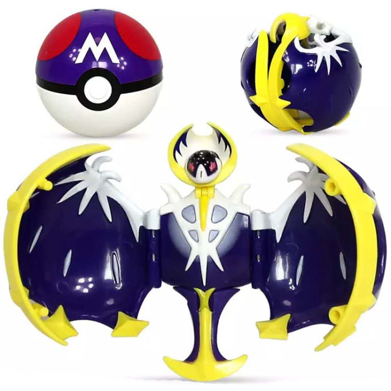 Anime Pokemon Ball Lunala Figure Model Handmade Deformation Suit Toys