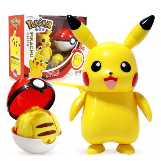 Anime Pokemon Ball Pikachu Figure Model Handmade Deformation Suit Toys