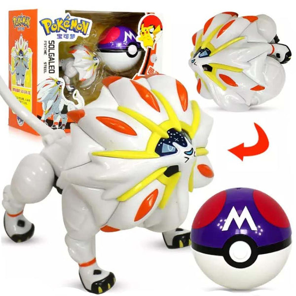 Anime Pokemon Ball Solgaleo Figure Model Handmade Deformation Suit Toys