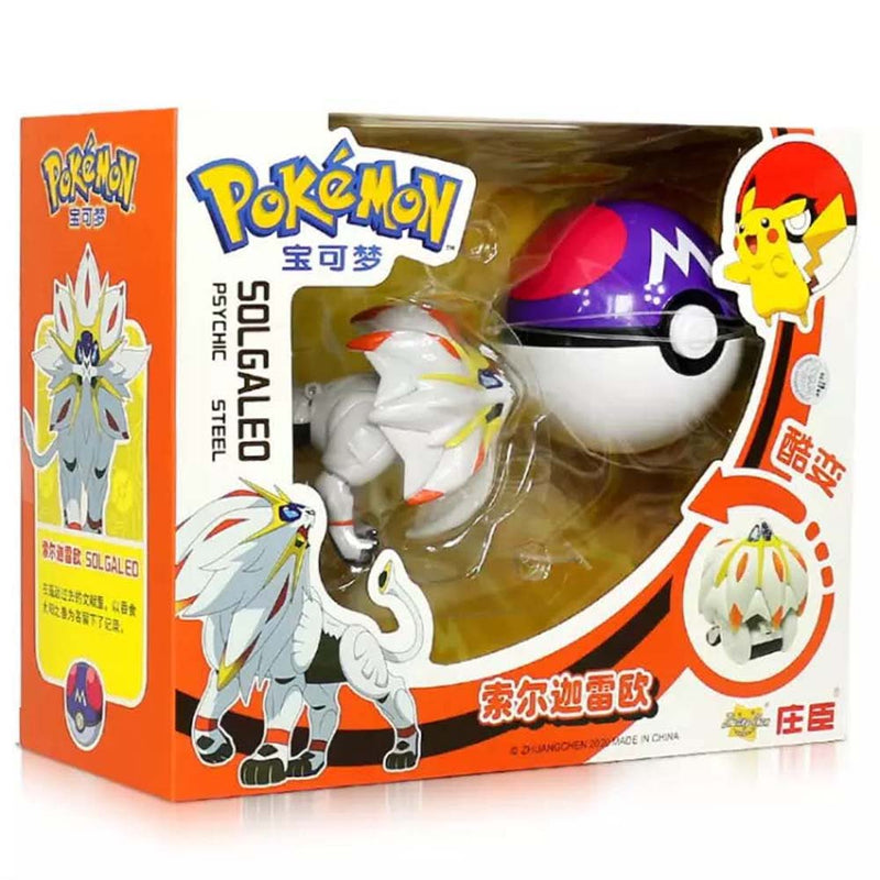 Anime Pokemon Ball Solgaleo Figure Model Handmade Deformation Suit Toys