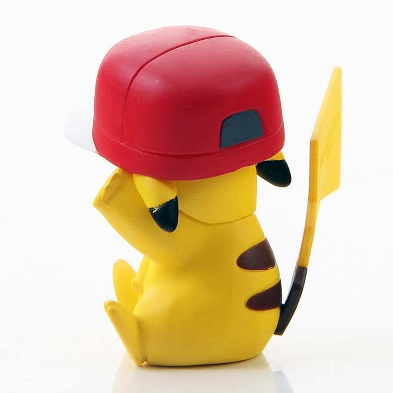 Anime Pokemon Wearing Ash's Hat Pikachu Action Figure Model Toy