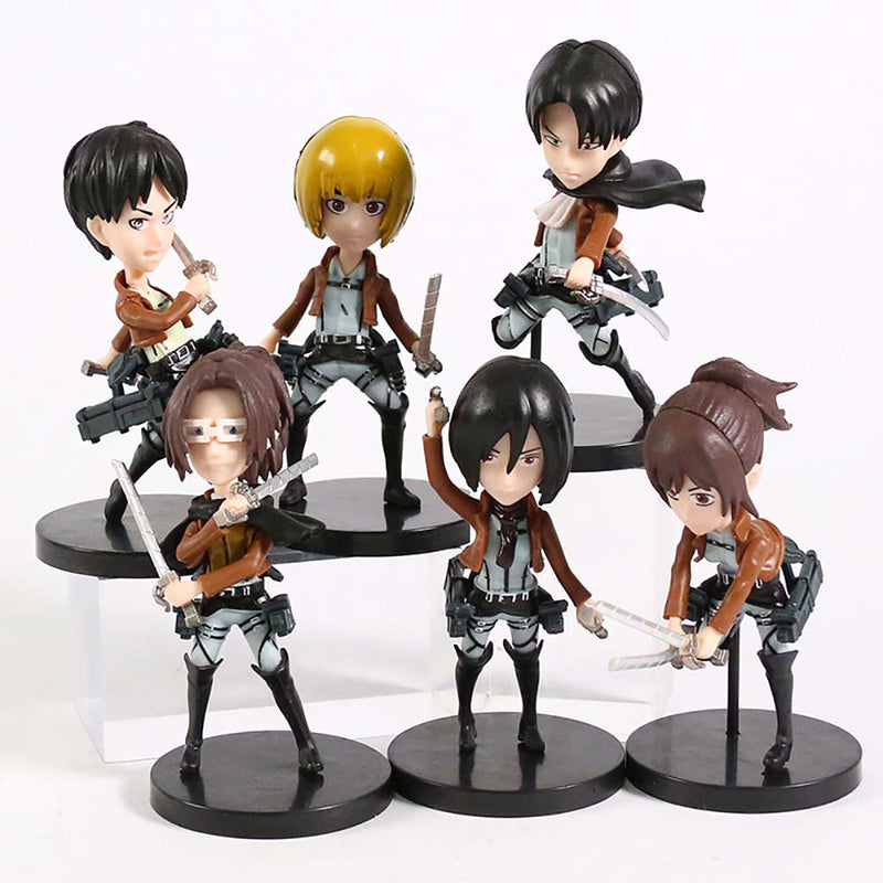 Attack on Titan Action Figure Collectible Model Toy 6pcs 9cm