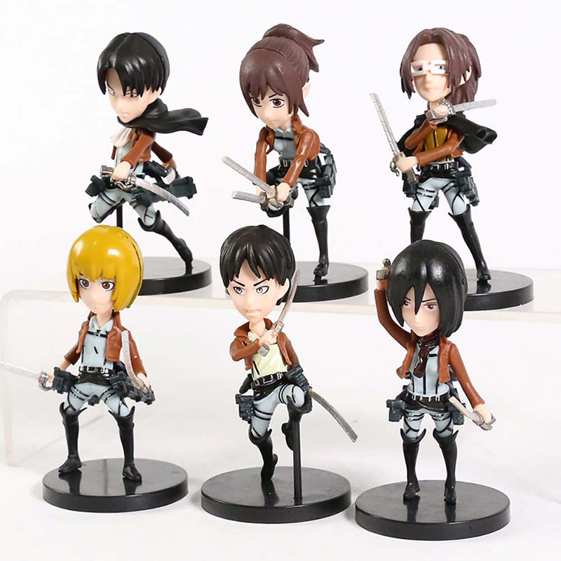 Attack on Titan Action Figure Collectible Model Toy 6pcs 9cm