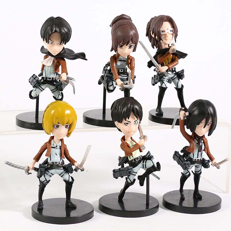 Attack on Titan Action Figure Collectible Model Toy 6pcs 9cm