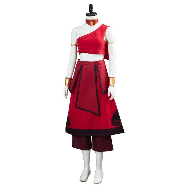 Avatar The Legend Of Korra Katara Red Dress Cosplay Costume