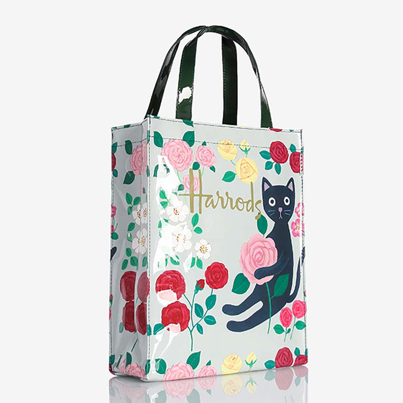 Black Cat Printing PVC Reusable Eco Friendly Shopper Lunch Waterproof Handbag - Toysoff.com