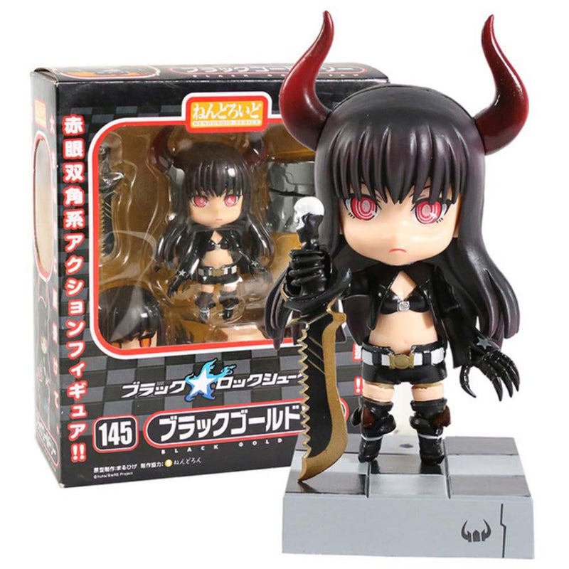 Black Rock Shooter 145 Black Gold Saw Action Figure Model Toy 10cm