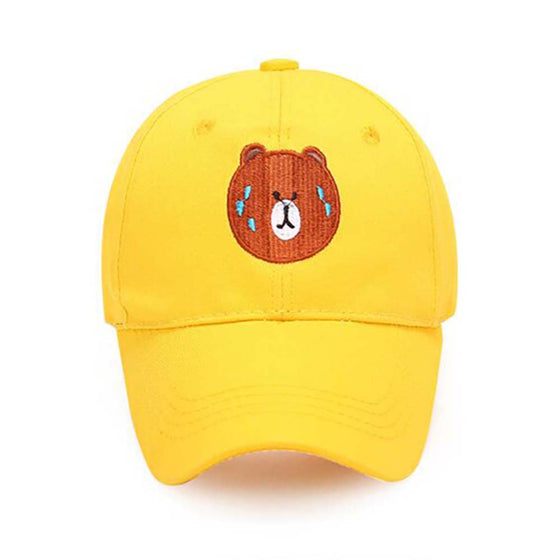 Brown Bear Leisure Baseball Cap Embroidery Cotton Kids Sun Hat - Toysoff.com