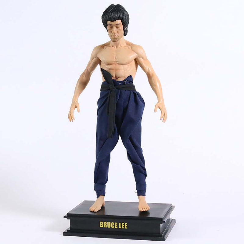 Bruce Lee Action Figure Double Headed Model Toy 28cm