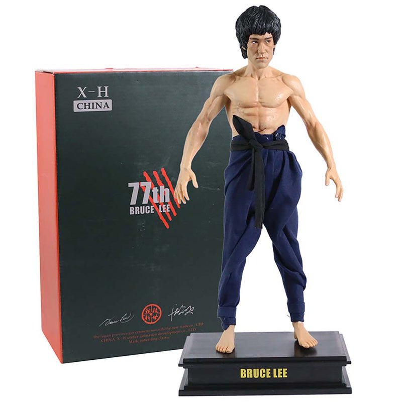 Bruce Lee Action Figure Double Headed Model Toy 28cm