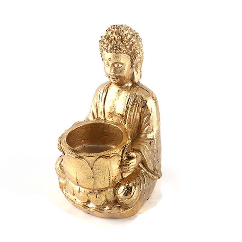 Buddhist Statue Candle Holder Home Bedroom Ornament 14cm