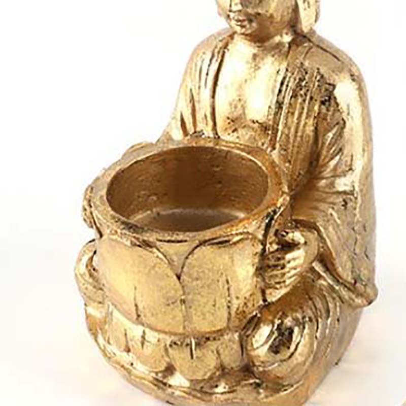 Buddhist Statue Candle Holder Home Bedroom Ornament 14cm