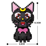 Building Blocks Japan Anime Black Cat Luna Cartoon Model DIY Kids Toy - Toysoff.com