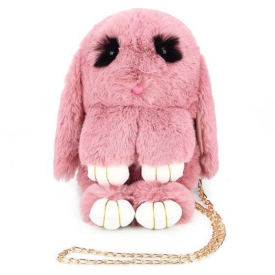 Cartoon Lovely Rabbit Women's Go Out Plush Shoulder Bag