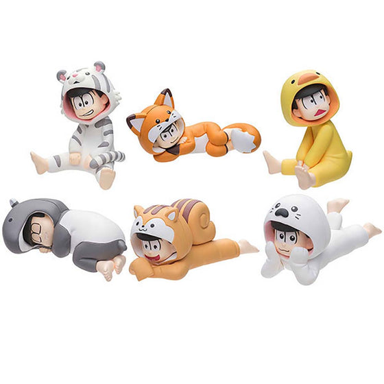 Cartoon Mini Creative Osomatsu San Nightclothes Ver Action Figure Toy 6pcs